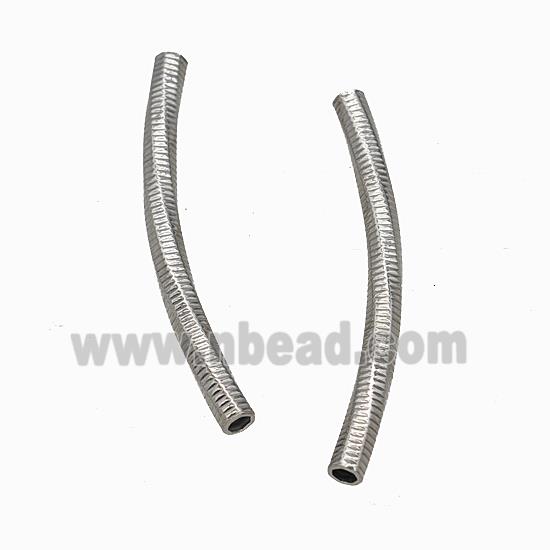 Raw Stainless Steel Tube Beads Curving Large Hole