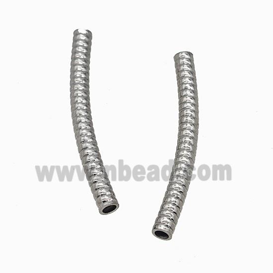 Raw Stainless Steel Tube Beads Curving Large Hole
