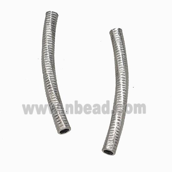Raw Stainless Steel Tube Beads Curving Large Hole