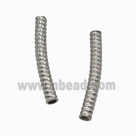 Raw Stainless Steel Tube Beads Curving Large Hole
