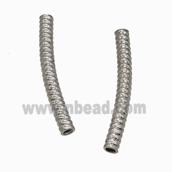 Raw Stainless Steel Tube Beads Curving Large Hole