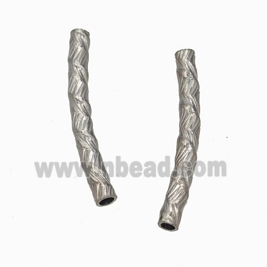 Raw Stainless Steel Tube Beads Curving Large Hole