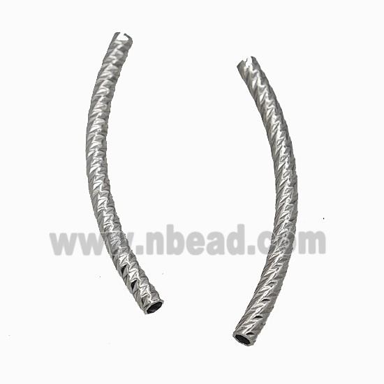 Raw Stainless Steel Tube Beads Curving Large Hole