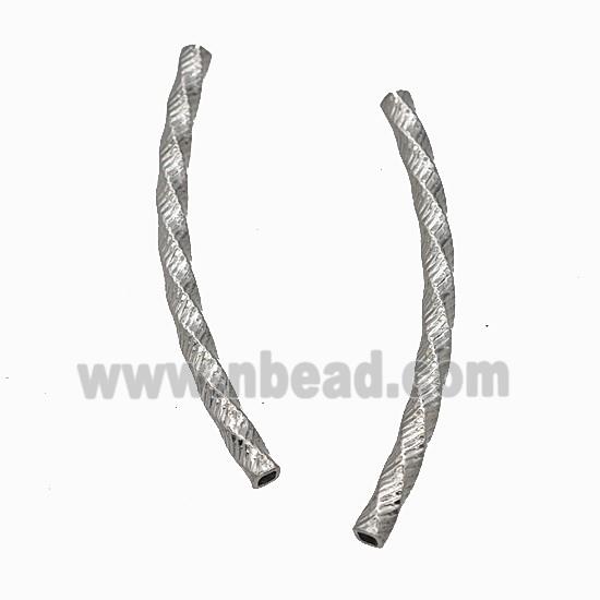 Raw Stainless Steel Tube Beads Curving Large Hole