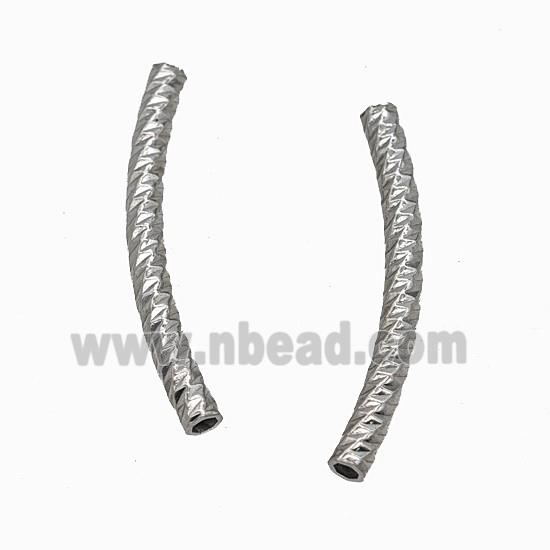 Raw Stainless Steel Tube Beads Curving Large Hole