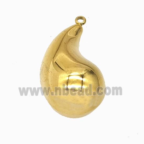 Stainless Steel Teardrop Pendant Gold Plated