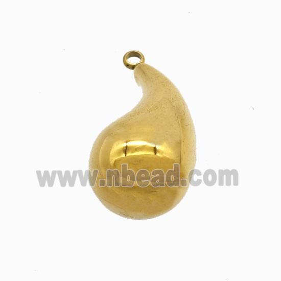 Stainless Steel Teardrop Pendant Gold Plated