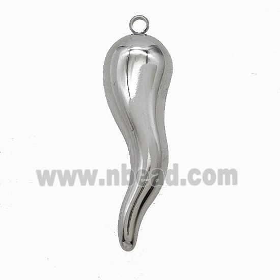 Raw Stainless Steel Chili Pendant