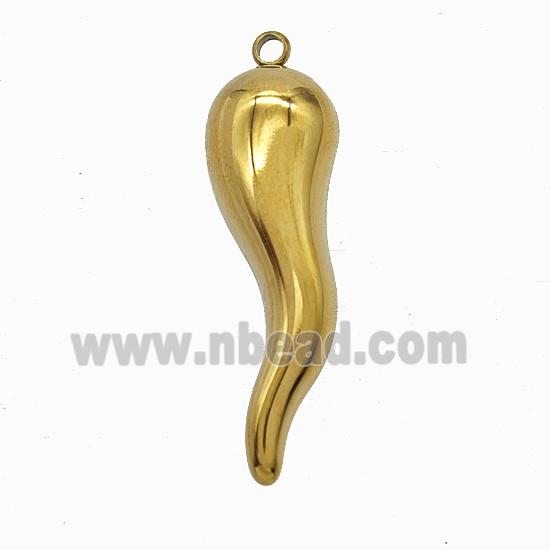 Stainless Steel Chili Pendant Gold Plated