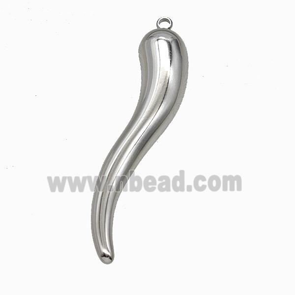 Raw Stainless Steel Chili Pendant
