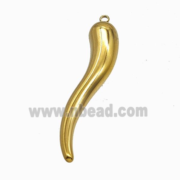 Stainless Steel Chili Pendant Gold Plated