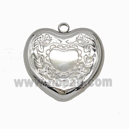 Raw Stainless Steel Heart Pendant