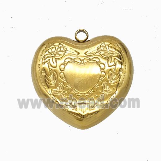 Stainless Steel Heart Pendant Gold Plated
