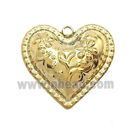 Stainless Steel Heart Pendant Gold Plated