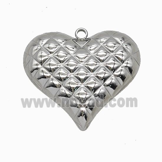 Raw Stainless Steel Heart Pendant Hammered