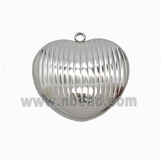 Raw Stainless Steel Heart Pendant