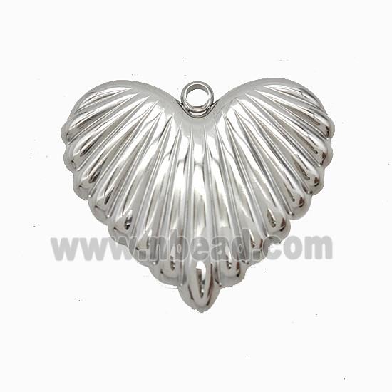 Raw Stainless Steel Heart Pendant