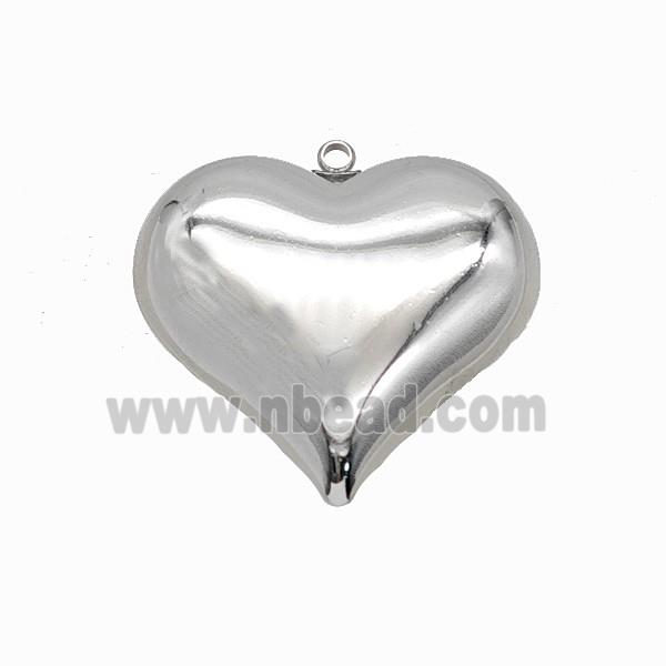 Raw Stainless Steel Heart Pendant