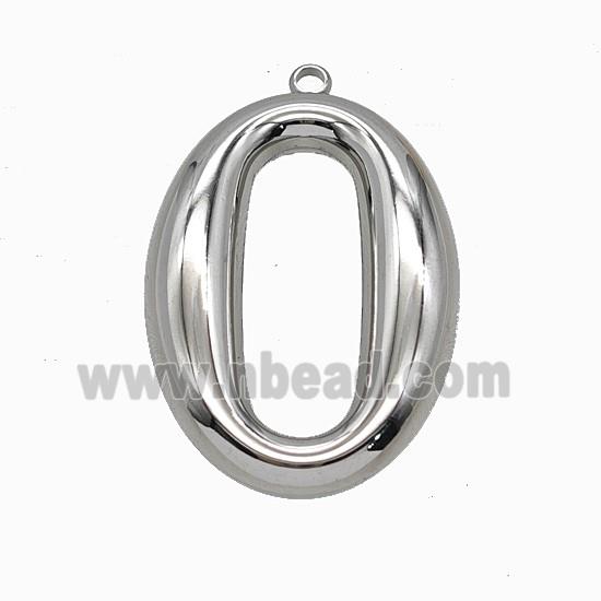Raw Stainless Steel House Number 0 Pendant