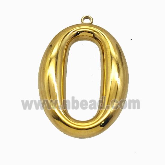 Stainless Steel House Number 0 Pendant Gold Plated
