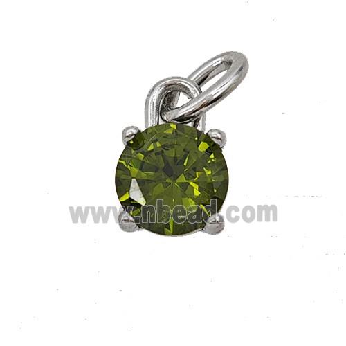 Raw Stainless Steel Pendant Pave Zirconia