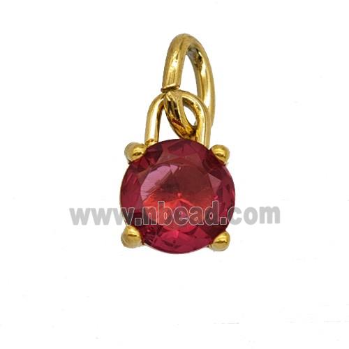 Stainless Steel Pendant Pave Zirconia Gold Plated