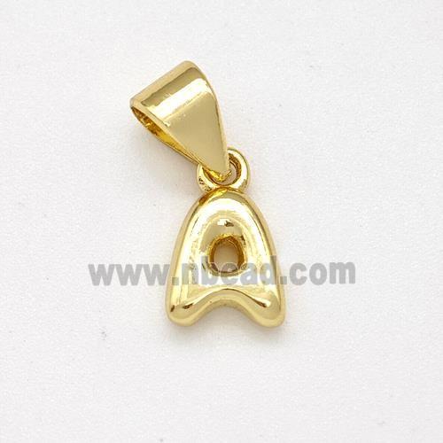 Stainless Steel Letter-A Pendant Gold Plated