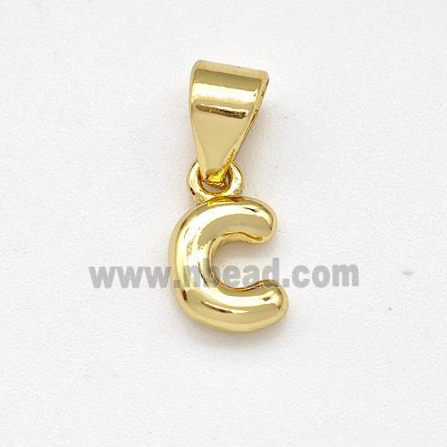 Stainless Steel Letter-C Pendant Gold Plated