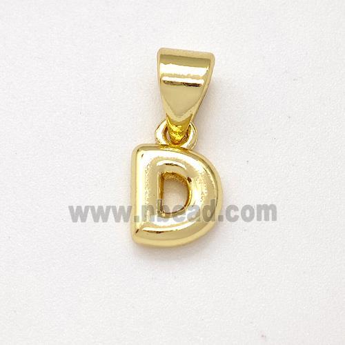 Stainless Steel Letter-D Pendant Gold Plated