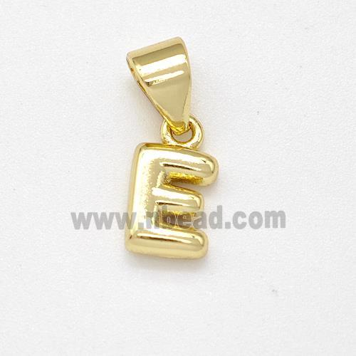 Stainless Steel Letter-E Pendant Gold Plated