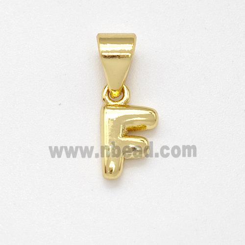 Stainless Steel Letter-F Pendant Gold Plated