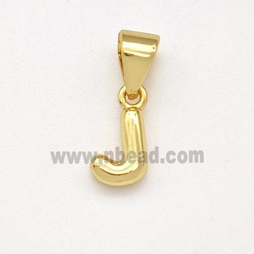 Stainless Steel Letter-J Pendant Gold Plated