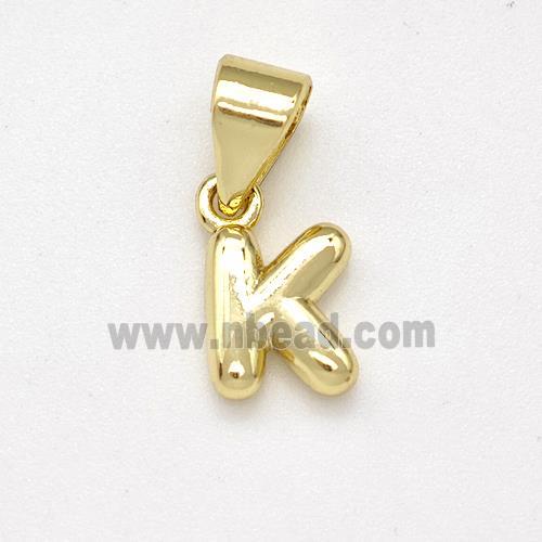 Stainless Steel Letter-K Pendant Gold Plated