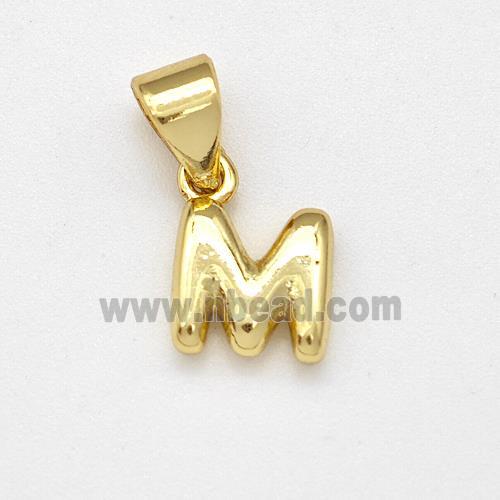 Stainless Steel Letter-M Pendant Gold Plated