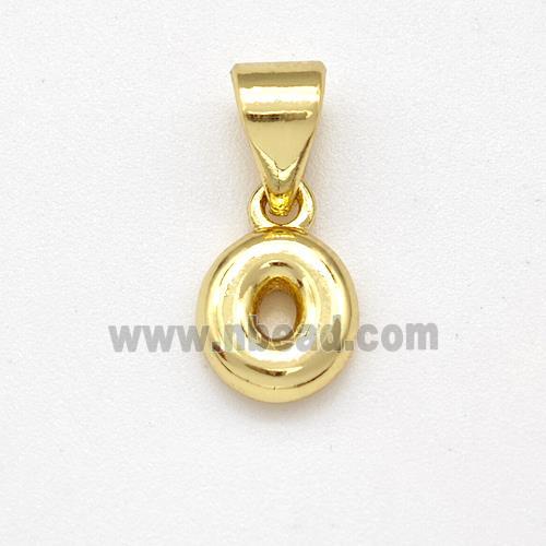 Stainless Steel Letter-O Pendant Gold Plated