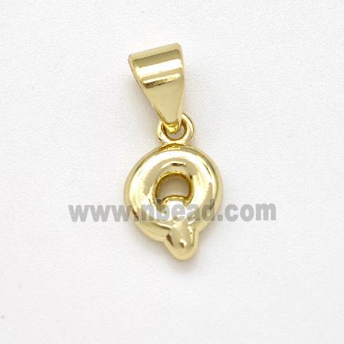 Stainless Steel Letter-Q Pendant Gold Plated