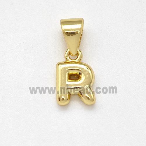 Stainless Steel Letter-R Pendant Gold Plated