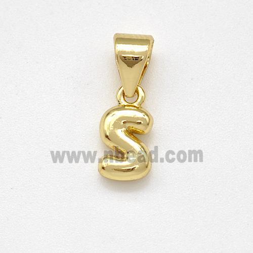 Stainless Steel Letter-S Pendant Gold Plated