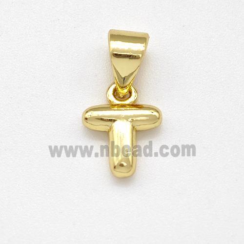 Stainless Steel Letter-T Pendant Gold Plated