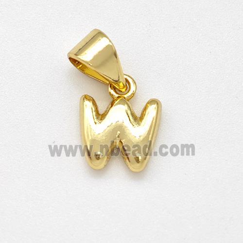Stainless Steel Letter-W Pendant Gold Plated