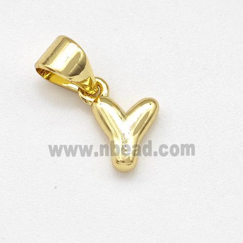 Stainless Steel Letter-Y Pendant Gold Plated