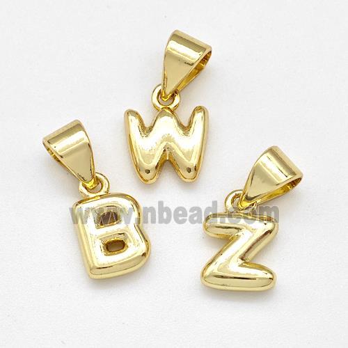 Stainless Steel Alphabet Pendant Gold Plated Mixed Letters