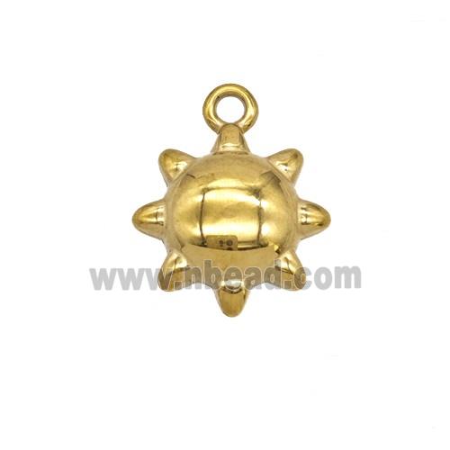 Stainless Steel Sun Pendant Gold Plated