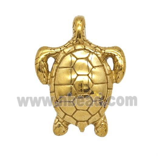 Stainless Steel Tortoise Pendant Gold Plated