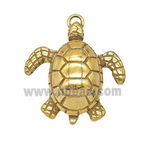 Stainless Steel Tortoise Pendant Gold Plated