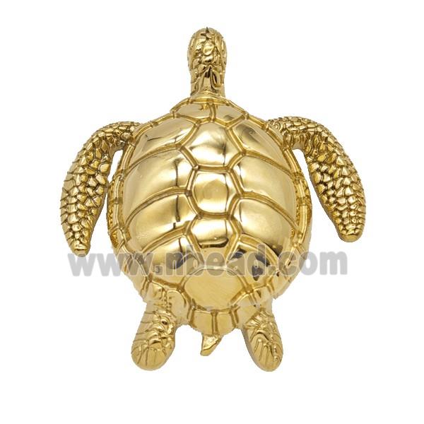 Stainless Steel Tortoise Pendant Gold Plated