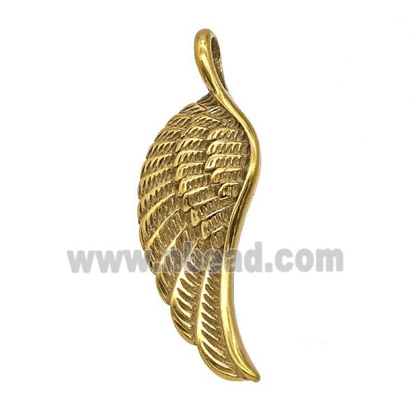 Stainless Steel Angel Wings Pendant Gold Plated
