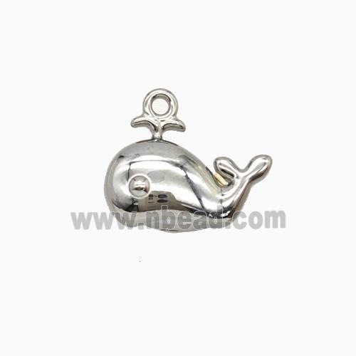 Raw Stainless Steel Dolphin Pendant