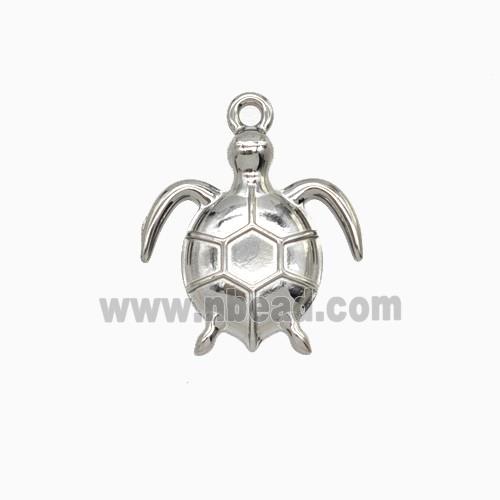 Raw Stainless Steel Tortoise Pendant