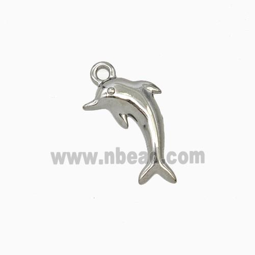 Raw Stainless Steel Dolphin Pendant
